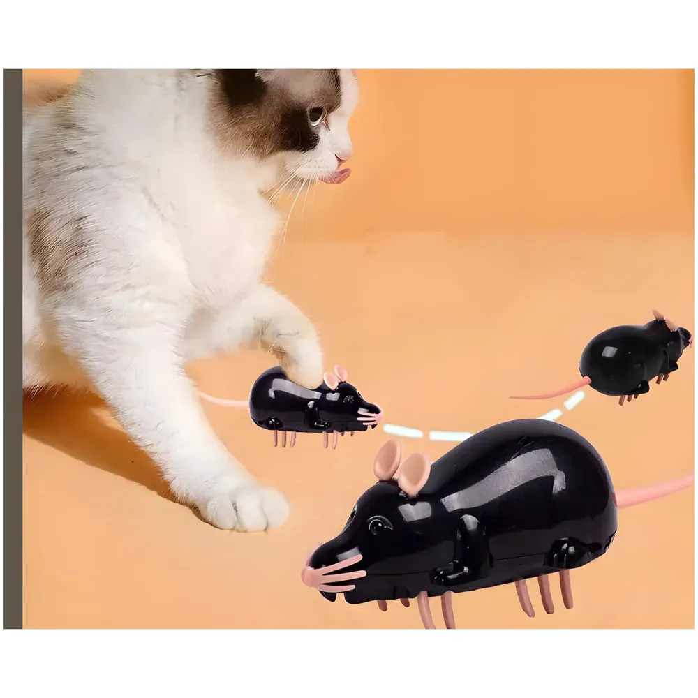 Automatic Interactive Vibrating Mouse Cat Teaser Toy Animal Shape Plaything Simulation Tricky Props Interactive Toy for Cats Kittens Colour May Vary - 8