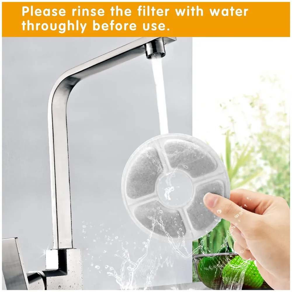 4 Pc Carbon Filters for Pet Fountain - Filters for Water Fountain Compatible for Cats and Dogs.