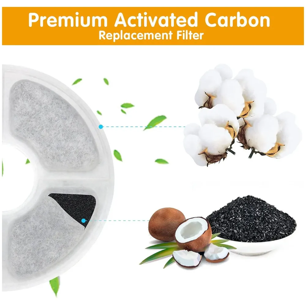 4 Pc Carbon Filters for Pet Fountain - Filters for Water Fountain Compatible for Cats and Dogs.