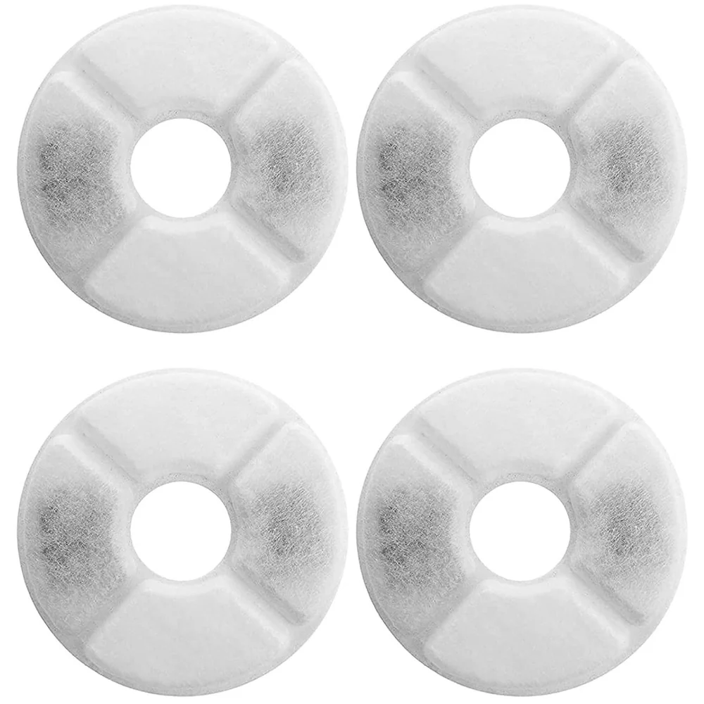 8 Pcs (2 x 4) Carbon Pet Fountain Filters 5 x 0.4 Inch Cat Dog