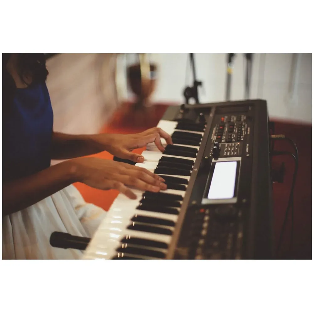 Dual Double-X, Adjustable Piano Keyboard Stand with Locking Straps. Anti-Slip Stable Feet, Keyboard Holder Portable. 2 keyboards in 1 Stand