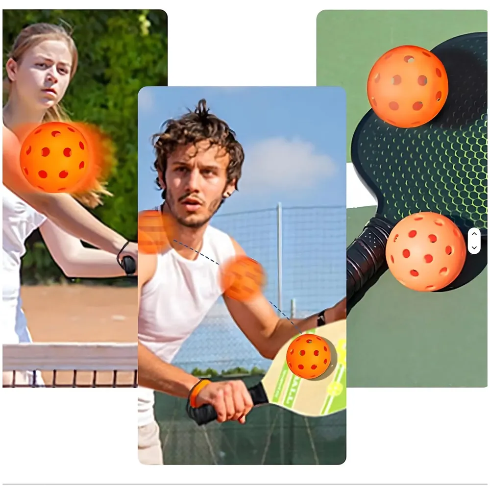 6 Pcs Pickleball Ball, 40 Holes, 9 cm Standard Diameter, Indoor Outdoor Practice Light Material Good Bounce, Colour May Vary. - 7
