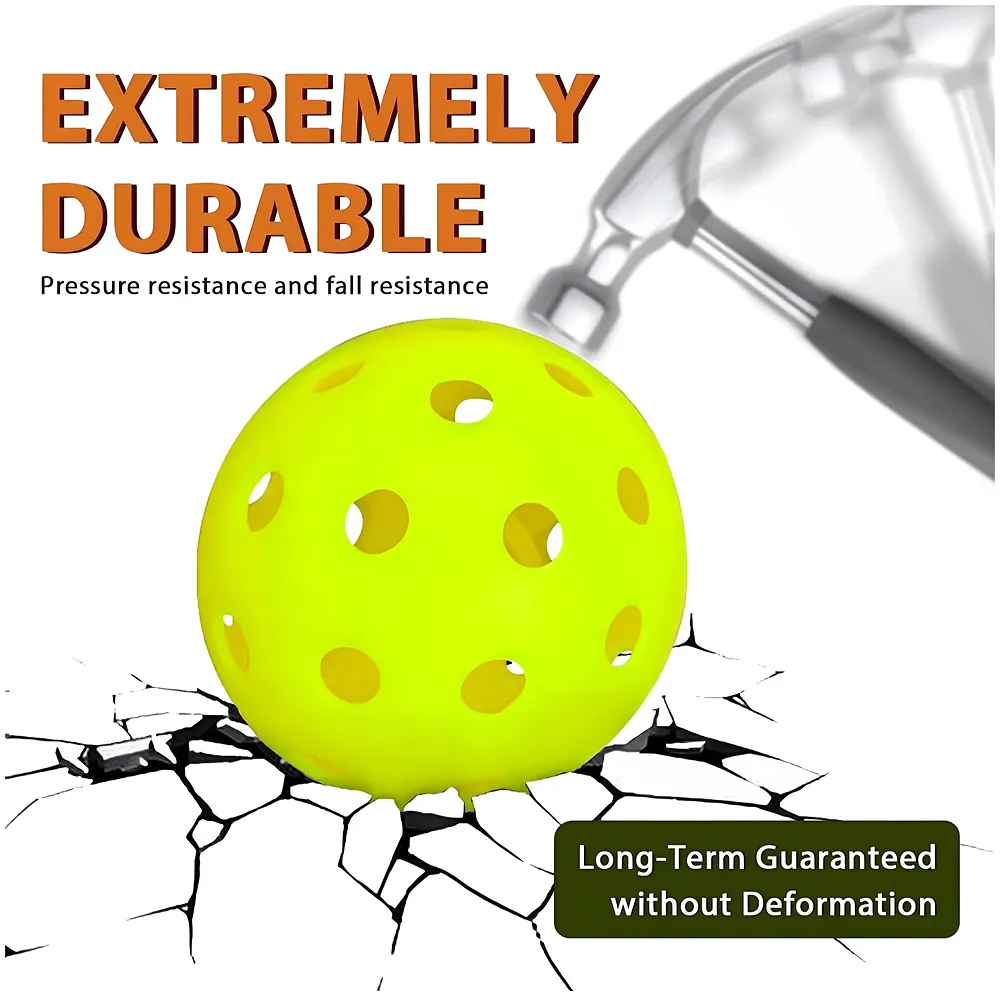 6 Pcs Pickleball Ball, 40 Holes, 9 cm Standard Diameter, Indoor Outdoor Practice Light Material Good Bounce, Colour May Vary.