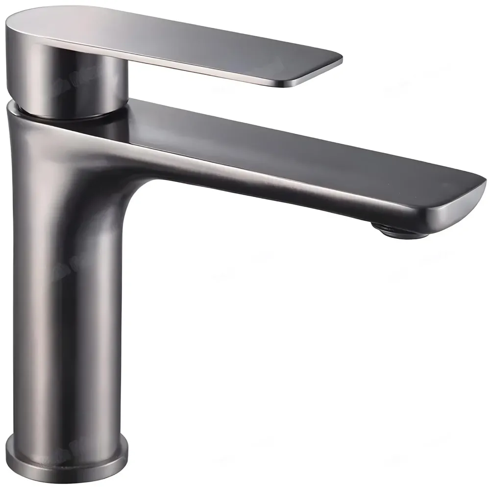 Dark Grey Faucet Pillar Cock Tap Single Knob, SS 304 Material, for Wash Basin Bathroom 8 Inches Height Cold Water Only - 20cm Height