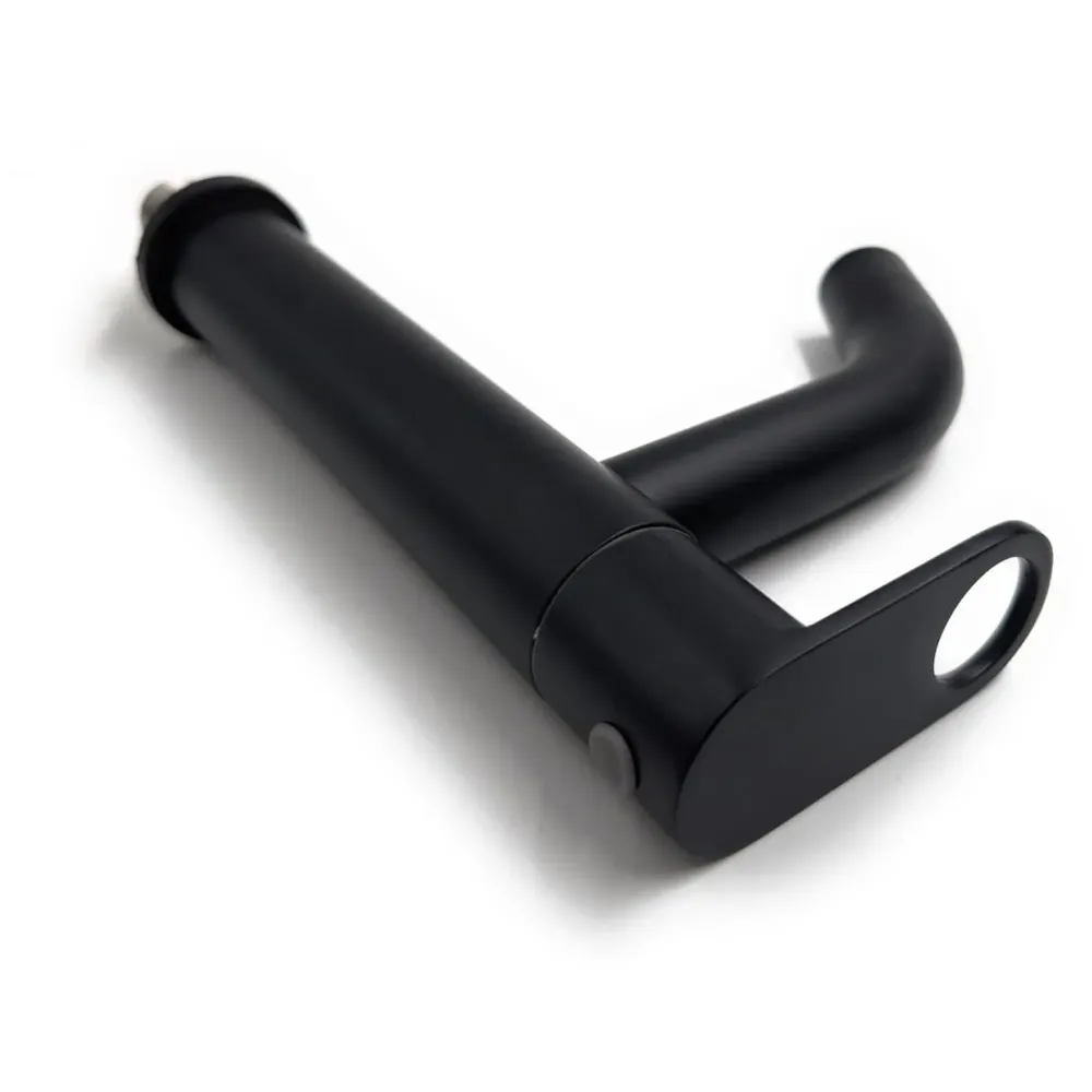 SS Extended Short Body Pillar Cock 7'' Tap Black Faucet Waterfall Single Lever, SS Material, for Wash Basin Bathroom 7 Inches Height