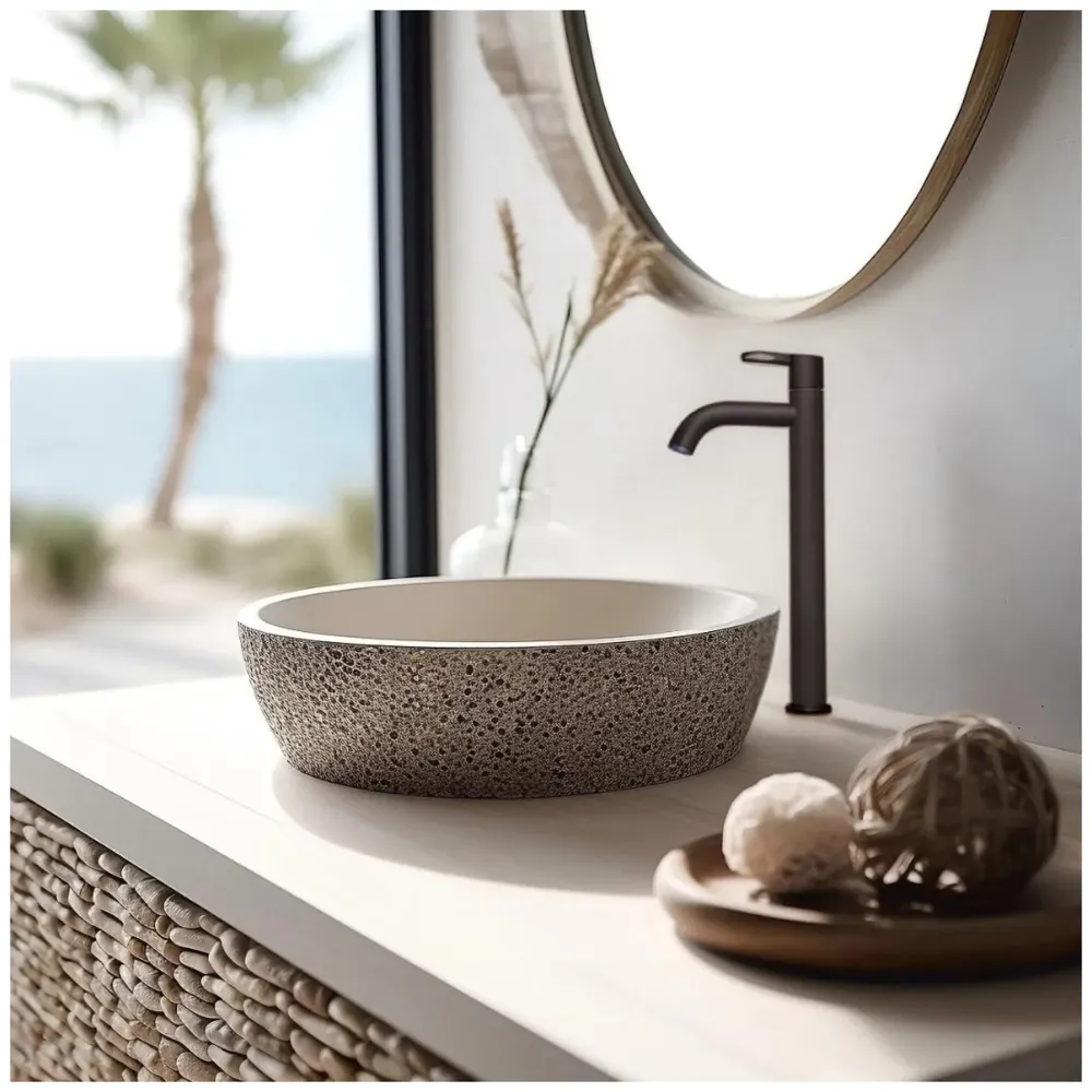 SS Extended Tall Body Pillar Cock 12''Tap Black Faucet Waterfall Single Lever, SS Material, for Wash Basin Bathroom 12 Inches Height - 3