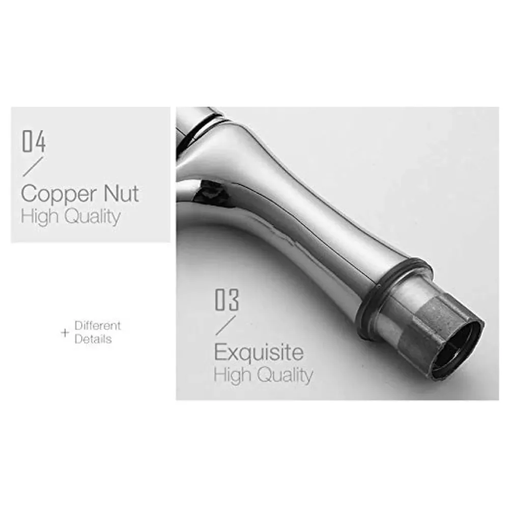 Brass Silver Chrome Single Lever Pillar Cock ~ Cold Water Only ~ 6 Inches Height Tap Faucet for Bathroom Toilet Wash Basin Long Lasting