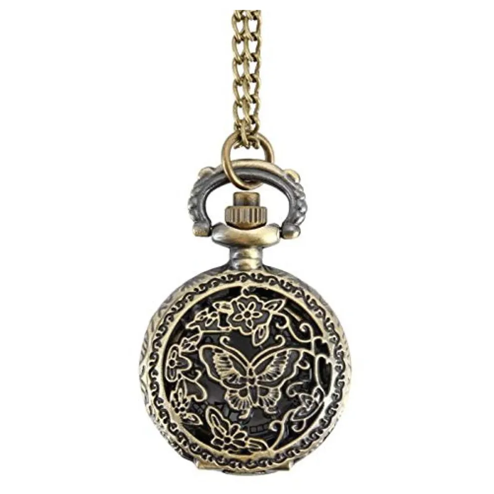 Antique Butterfly Pocket Watch Classic Vintage Quartz Pocket Watch Case 4.5 cms Diameter