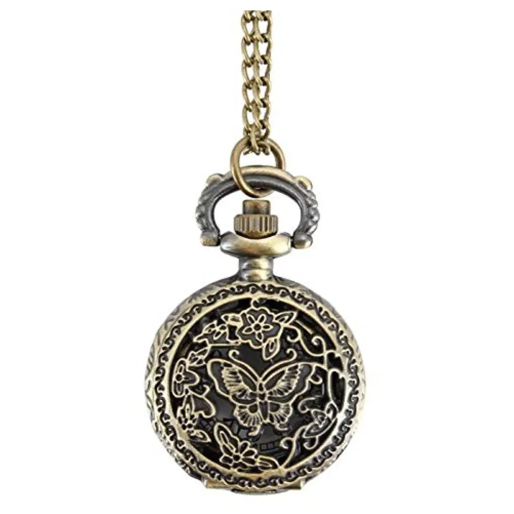 Antique Butterfly Pocket Watch Classic Vintage Quartz Pocket Watch Case 4.5 cms Diameter