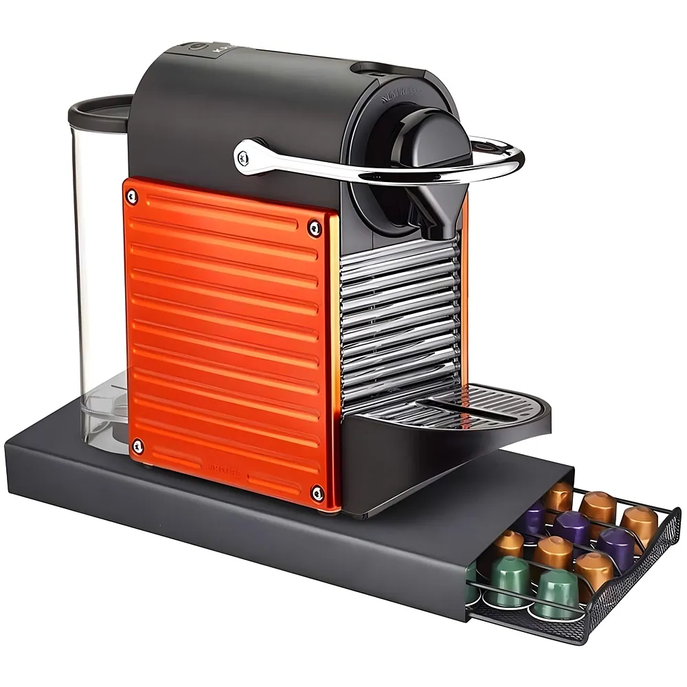 Coffee Capsule Holder Box For 40 Coffee Pods Compatible with Nespresso Pods | Espresso Pods Rack For Home & Office - Black - 37 cm x 17 cm x 5 cm.