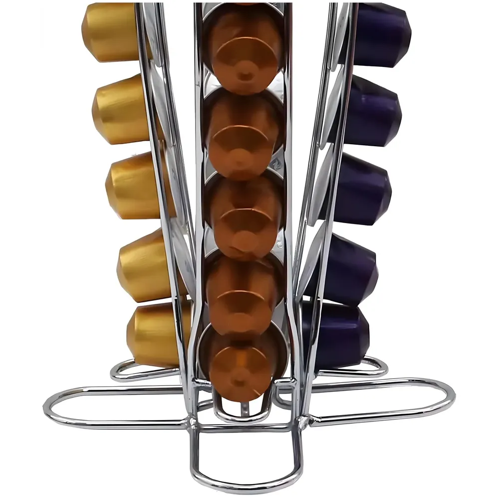Coffee Capsule Holder For 40 Coffee Pods Compatible with Nespresso Pods | Espresso Pods Rack For Home & Office - Silver - 40 cm x 17 cm x 9 cm. - 5