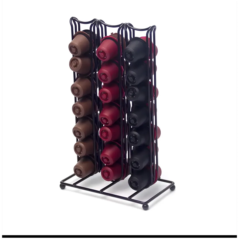 Coffee Capsule Holder For 42 Coffee Pods Compatible with Nespresso Pods | Espresso Pods Rack For Home & Office - Black - 26.5 cm x 16.5 cm x 9.5 cm. - 8