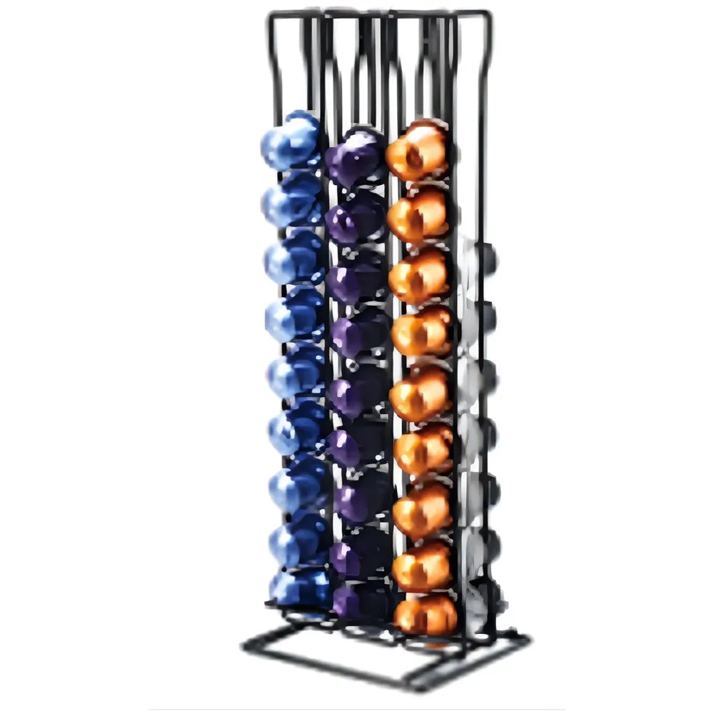 Coffee Capsule Holder For 60 Coffee Pods Compatible with Nespresso Pods | Espresso Pods Rack For Home & Office - Black - 37 cm x 13.5 cm x 9 cm. - 7