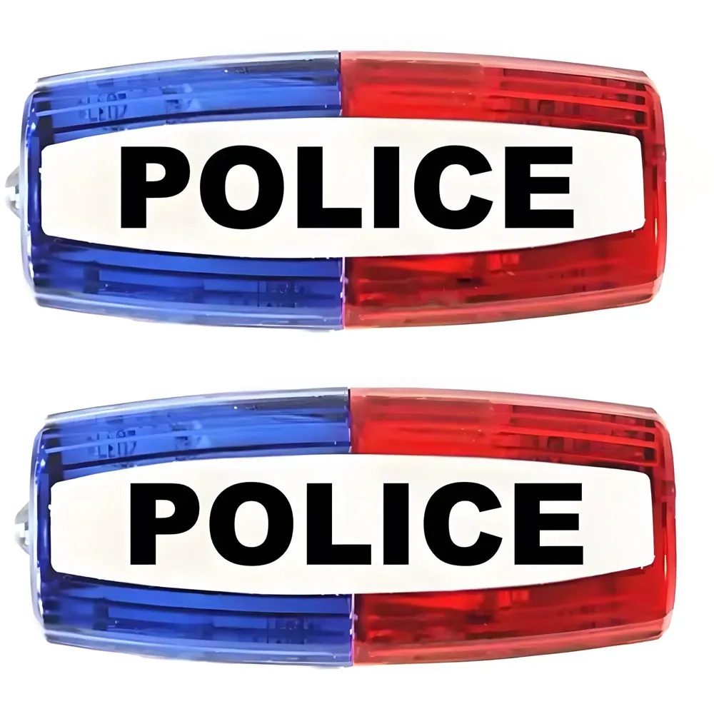2 Pcs Police Shoulder Light Blinker, Blue and Red Warning Strobe, Safety LED Flashing Flashlight for Outdoor Rescue, Traffic, Patrols, Cycling, Night Run Emergency