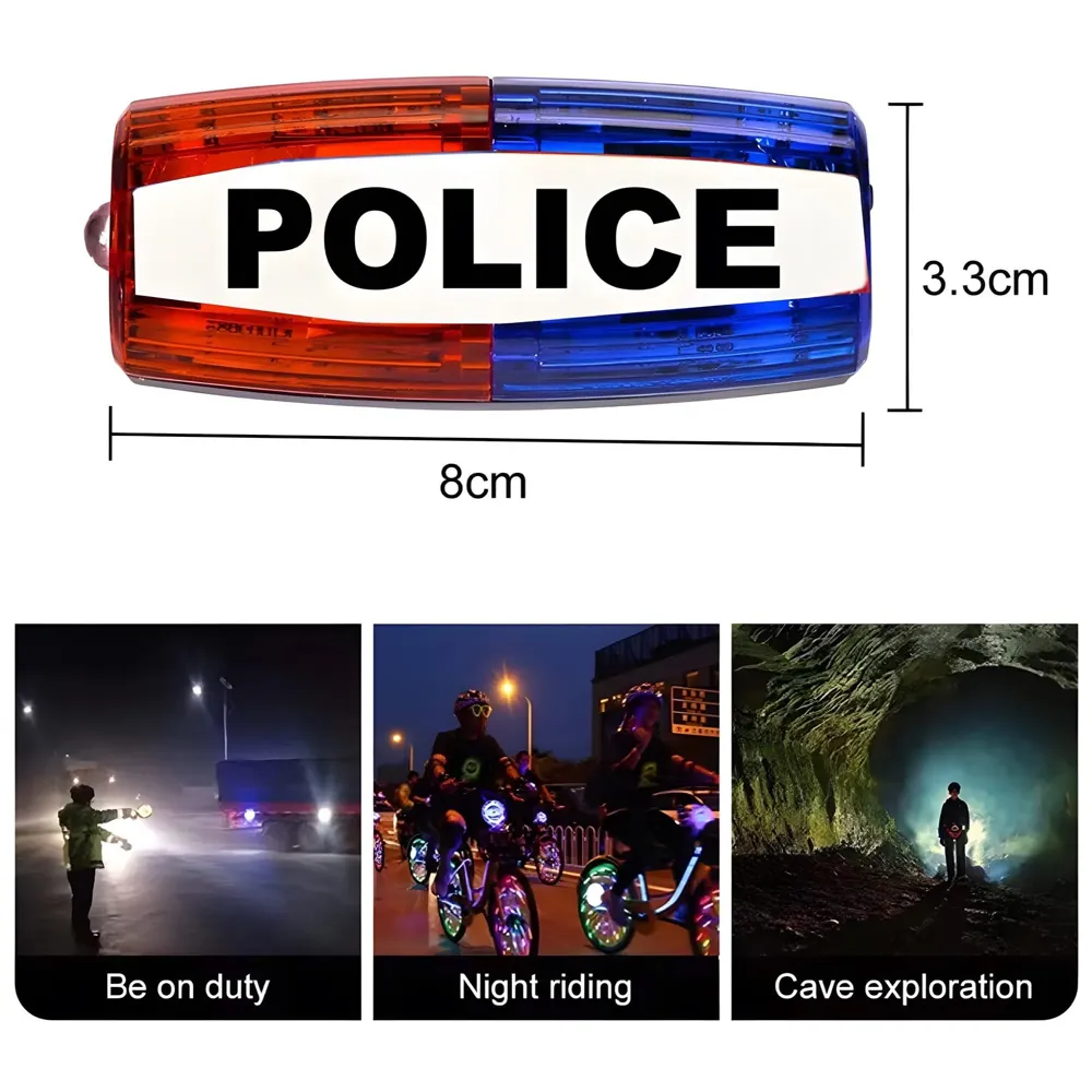 2 Pcs Police Shoulder Light Blinker, Blue and Red Warning Strobe, Safety LED Flashing Flashlight for Outdoor Rescue, Traffic, Patrols, Cycling, Night Run Emergency