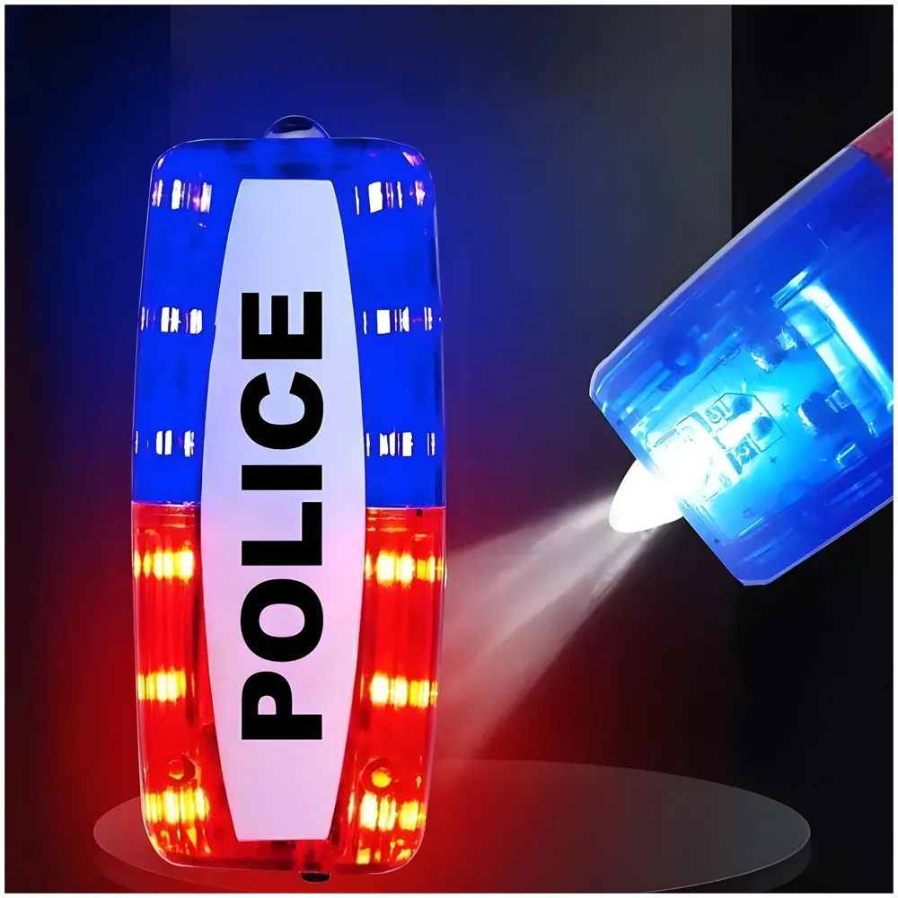 2 Pcs Police Shoulder Light Blinker, Blue and Red Warning Strobe, Safety LED Flashing Flashlight for Outdoor Rescue, Traffic, Patrols, Cycling, Night Run Emergency