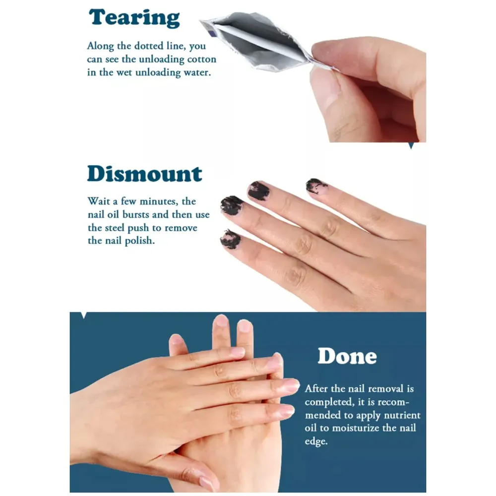 100 Count White Gel Nail Polish Remover Pads - Lint Free Wipes for Acrylic Gel Extensions and Nail Art - 2