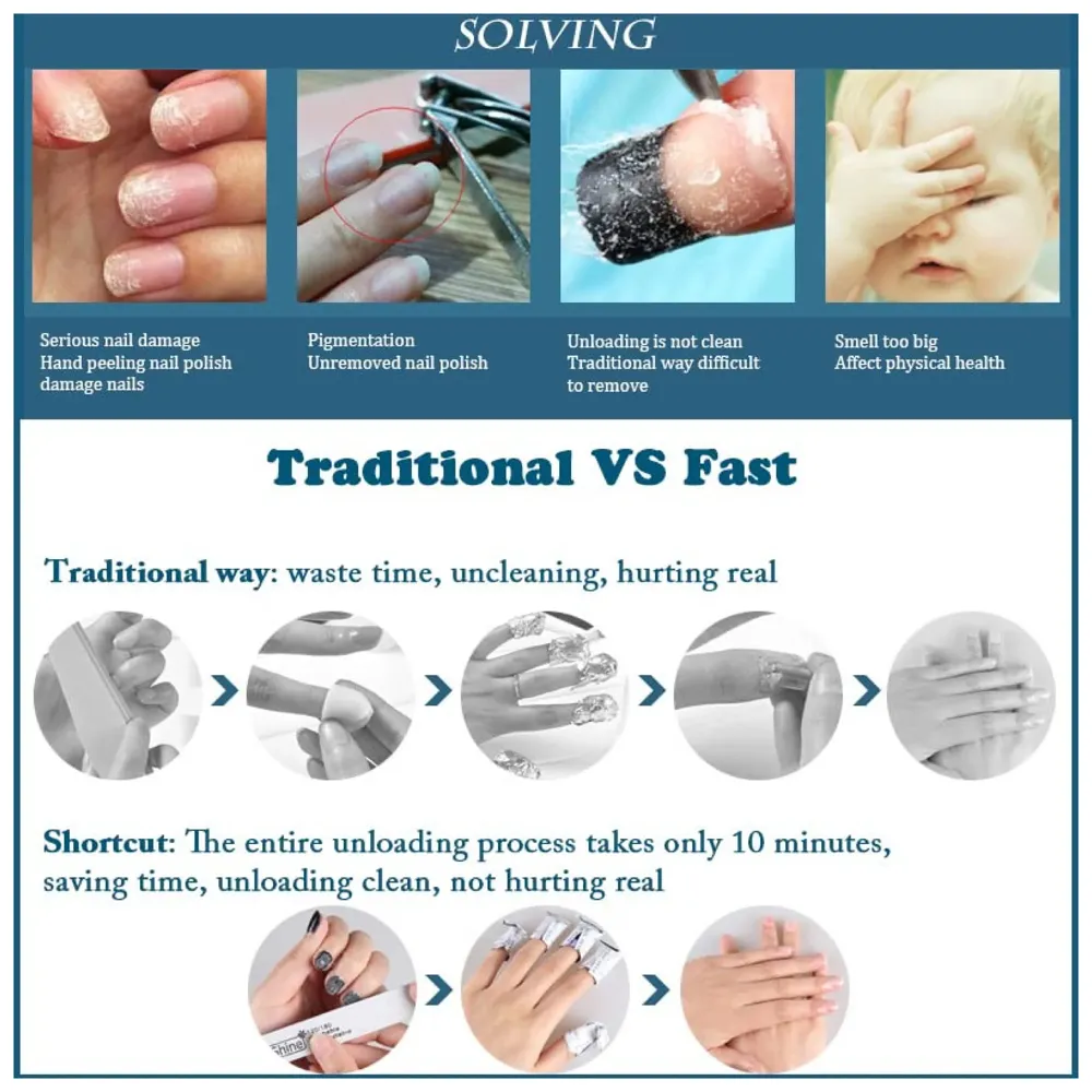 100 Count White Gel Nail Polish Remover Pads - Lint Free Wipes for Acrylic Gel Extensions and Nail Art - 3