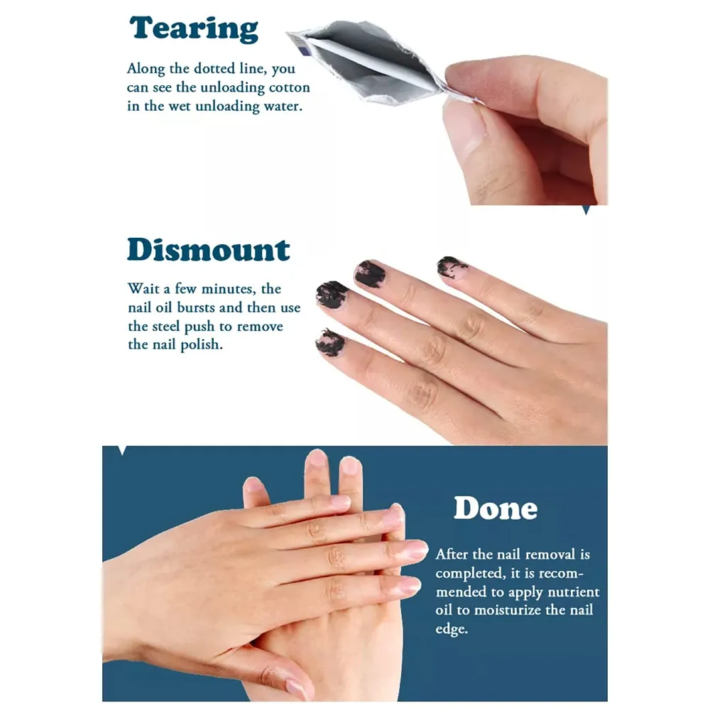 100 Count White Gel Nail Polish Remover Pads - Lint Free Wipes for Acrylic Gel Extensions and Nail Art