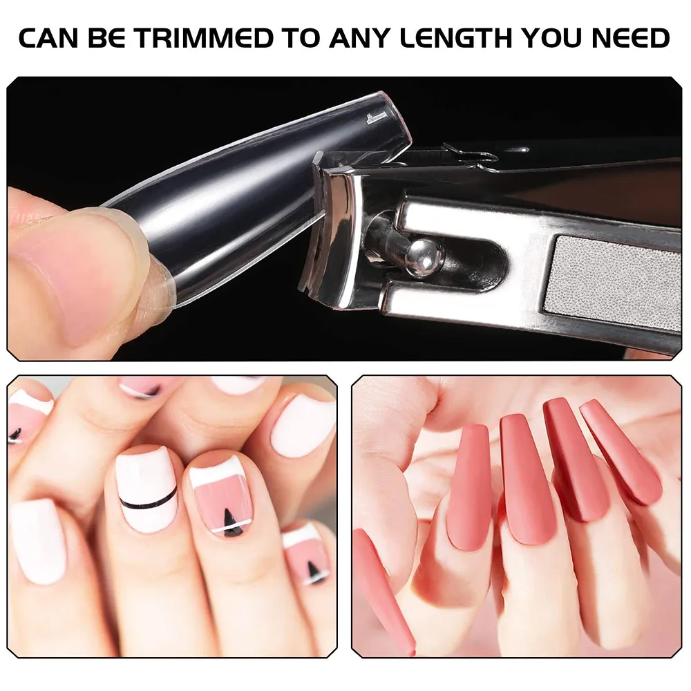 Gel Acrylic Poly Nail Gel Nail Gel Extension Set Kit, Spatula, Buffer, 100pcs Fake Nails Premium