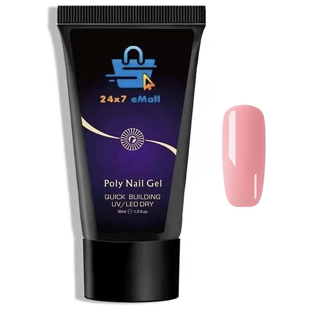 Poly Gel Nail With Nail Spatula, Buffer And 100Pcs Fake Nails Acrylic Gel Poly Gel Nail Gel Extension Set Premium