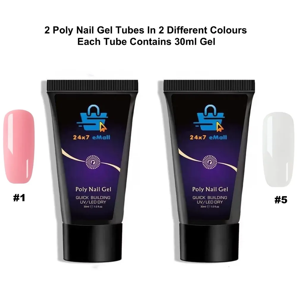 Acrylic Gel Poly Nail Gel Nail Gel Extension Set 2 Pc (30 ml Each)