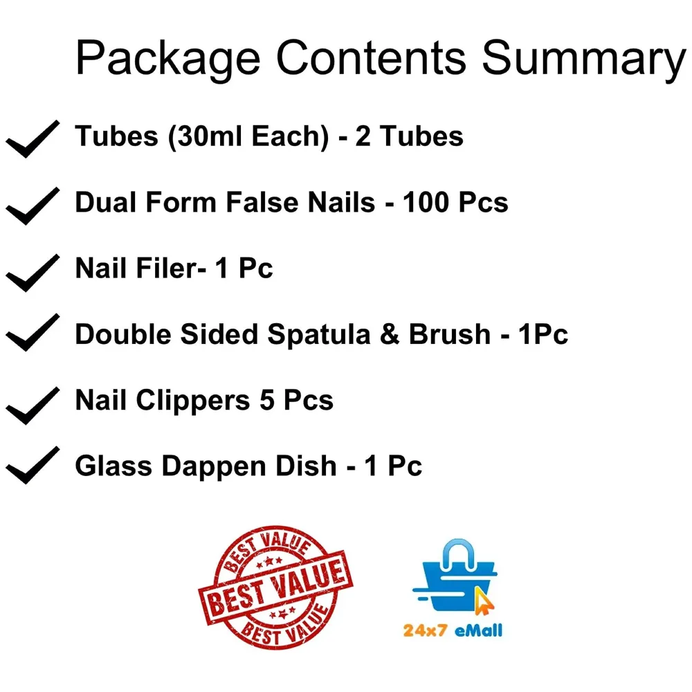 Acrylic Gel Poly Nail Gel Nail Gel Extension Set 2 Pc (30 ml Tubes Each)