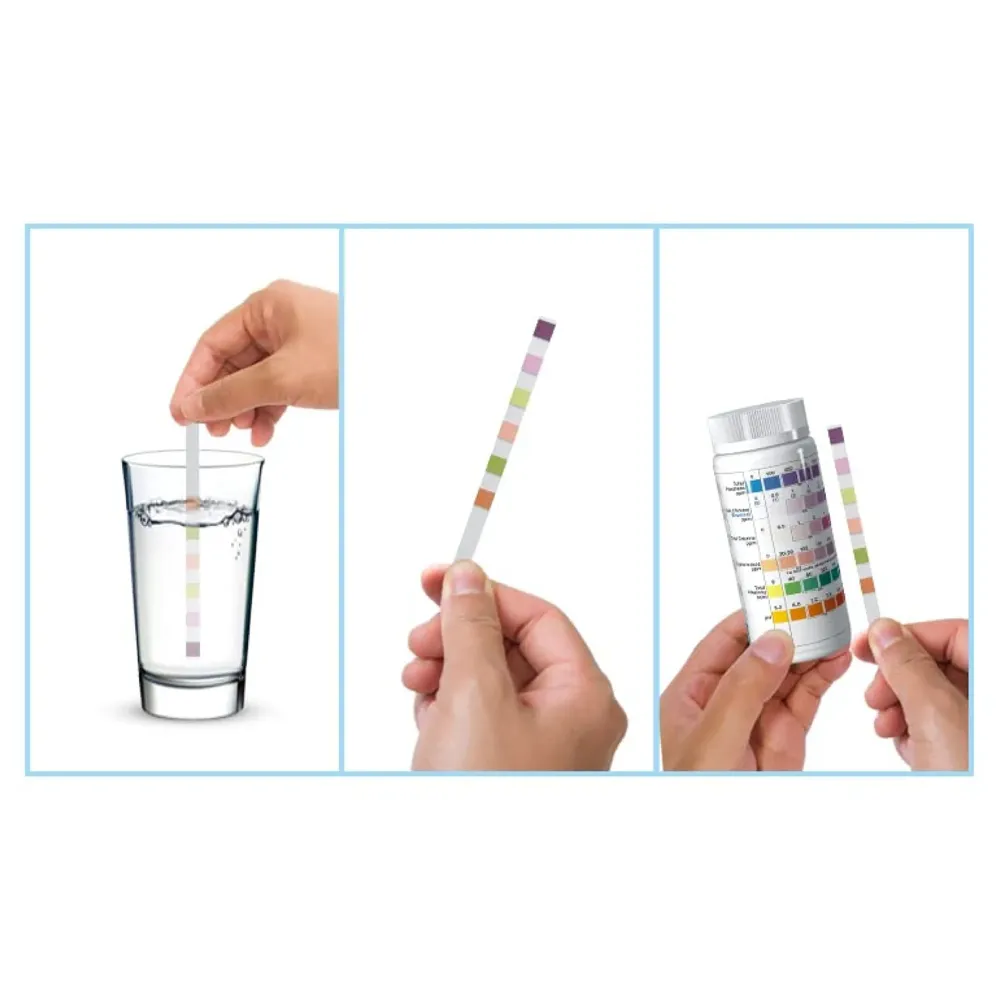 7 in 1 Aquarium Test Kit Swimming Pool Test Strips, Spa, Master Kit 100 Strips for testing Total hardness, Chlorine, Bromine, Cyanuric Acid, Alkalinity And PH