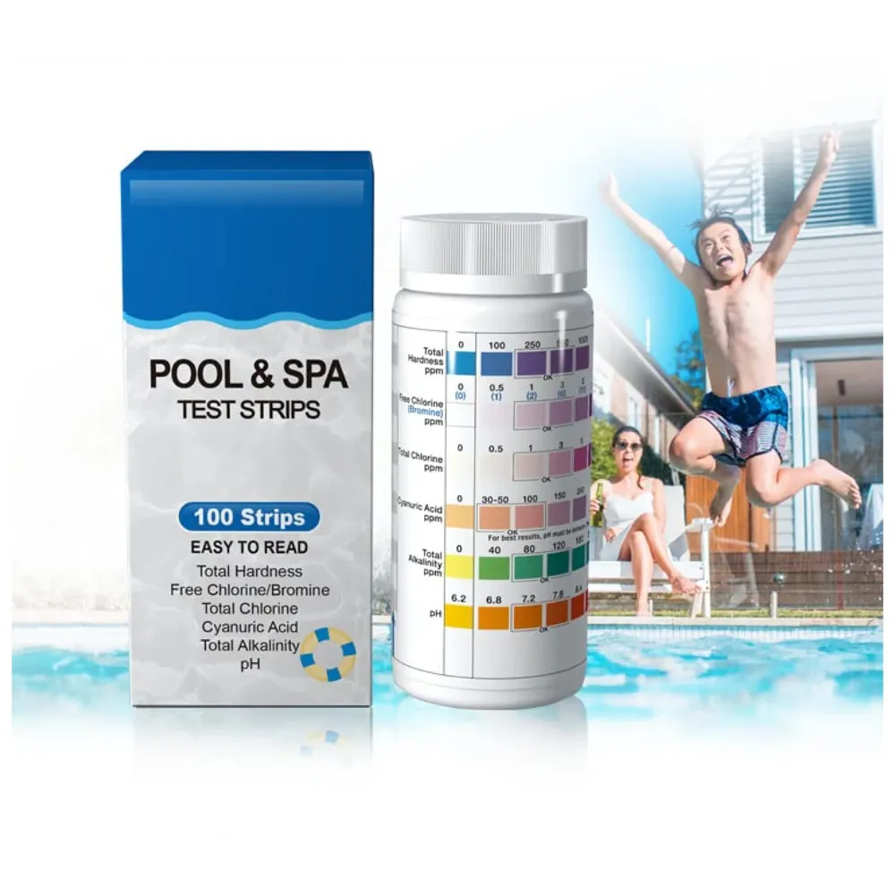 7 in 1 Aquarium Test Kit Swimming Pool Test Strips, Spa, Master Kit 100 Strips for testing Total hardness, Chlorine, Bromine, Cyanuric Acid, Alkalinity And PH