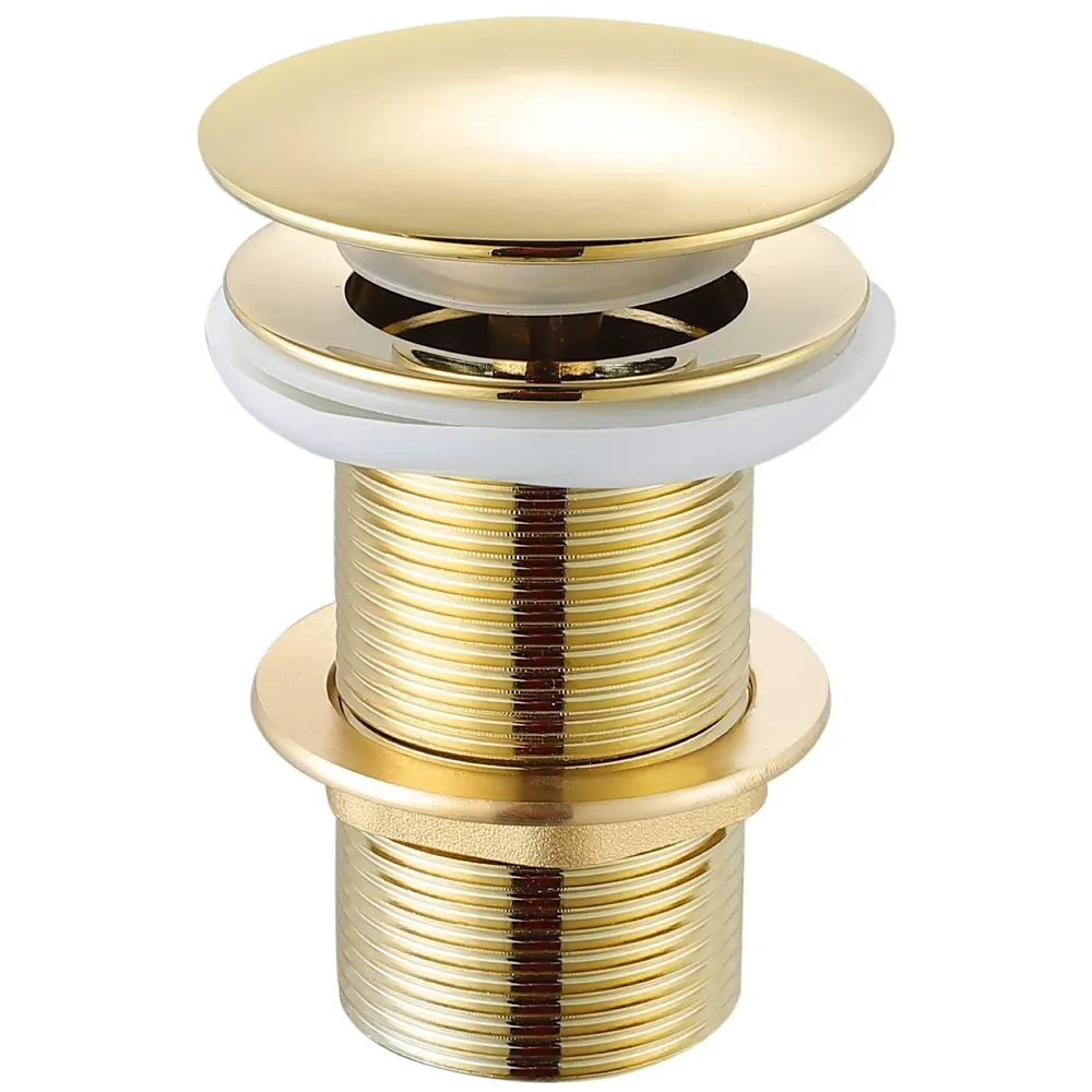 Brass Full Threaded Pop Up Waste Coupling 32 MM ~ 6", Brass Top (Gold - 6 Inch)