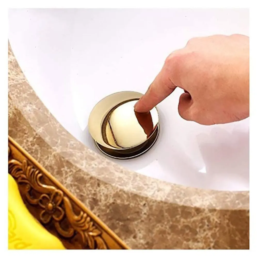 Brass Full Threaded Pop Up Waste Coupling 32 MM ~ 6", Brass Top (Gold - 6 Inch)