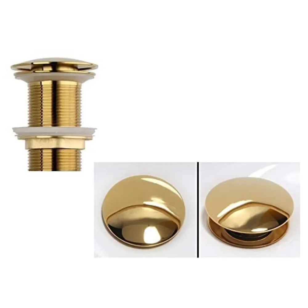 Brass Full Threaded Pop Up Waste Coupling 32 MM ~ 6", Brass Top (Gold - 6 Inch)