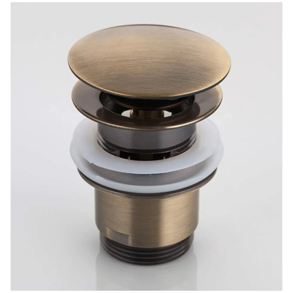 Brass Full Threaded Pop Up Waste Coupling 32 MM (4", Brass Top) (Antique)