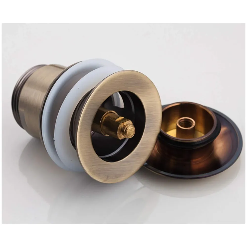 Brass Full Threaded Pop Up Waste Coupling 32 MM (4", Brass Top) (Antique)