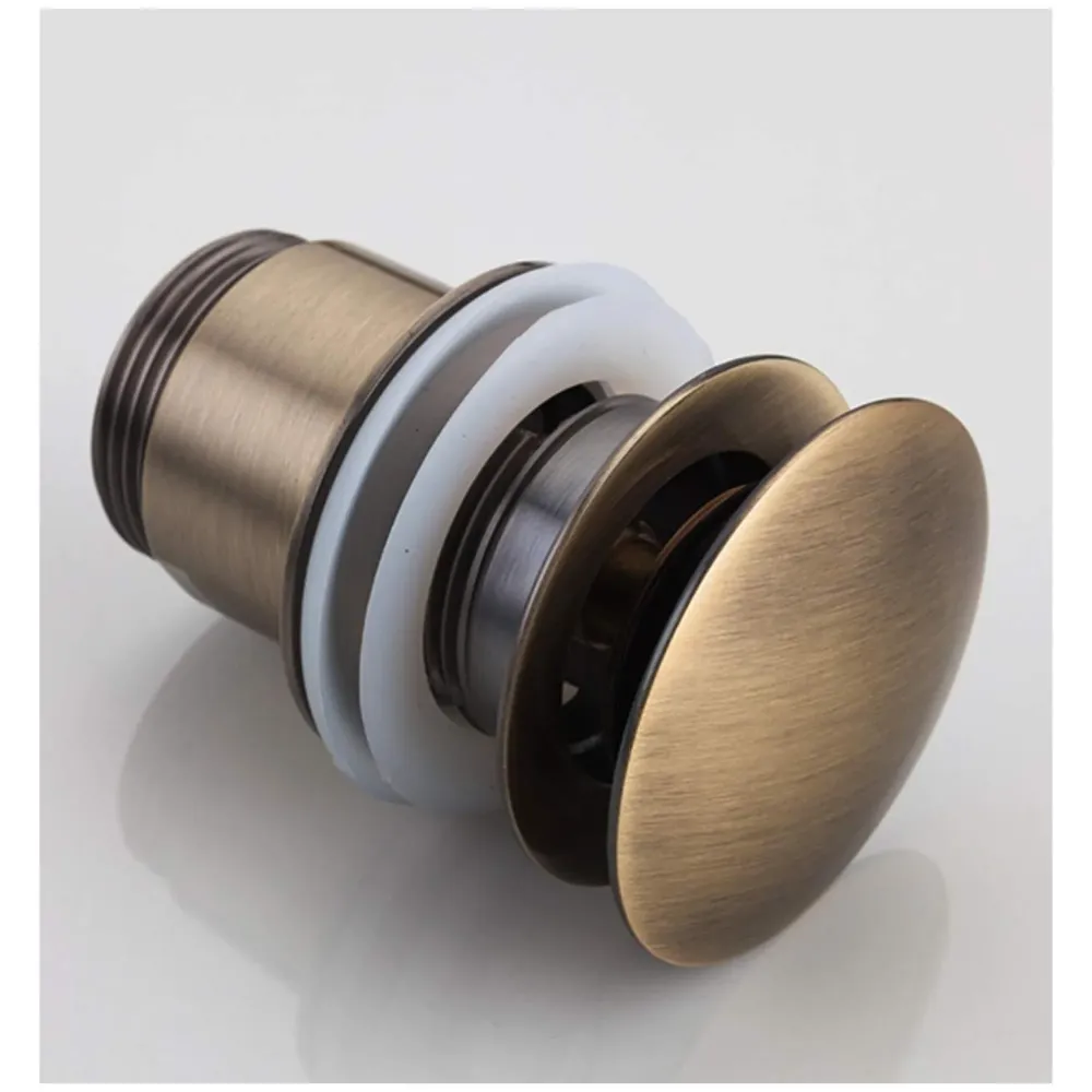 Brass Full Threaded Pop Up Waste Coupling, Brass Top (Antique - 6 Inches)