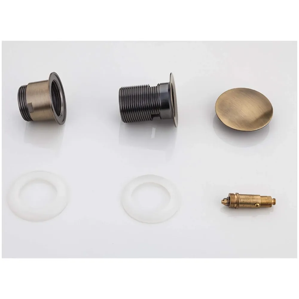 Brass Full Threaded Pop Up Waste Coupling, Brass Top (Antique - 6 Inches)