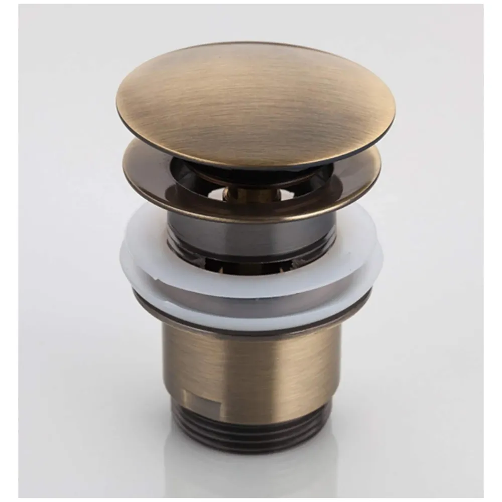 Brass Full Threaded Pop Up Waste Coupling 32 MM (4", Brass Top) (Antique)