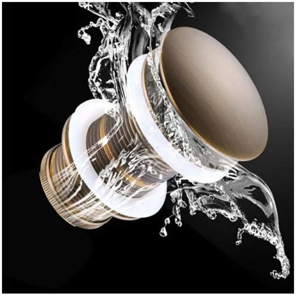 Brass Full Threaded Pop Up Waste Coupling 32 MM (4", Brass Top) (Antique)