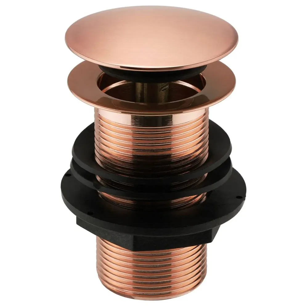 Brass Full Threaded Pop Up Waste Coupling 32 MM (4", Brass Top) (Rose Gold)