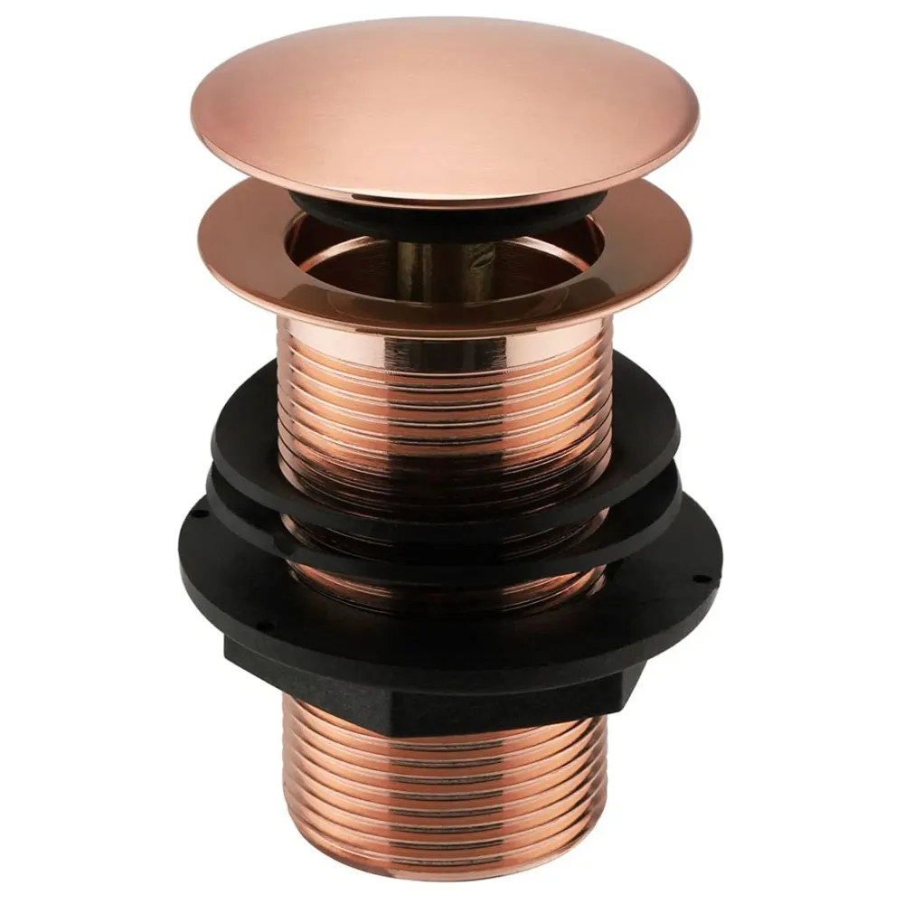 Brass Full Threaded Pop Up Waste Coupling 32 MM (4", Brass Top) (Rose Gold)
