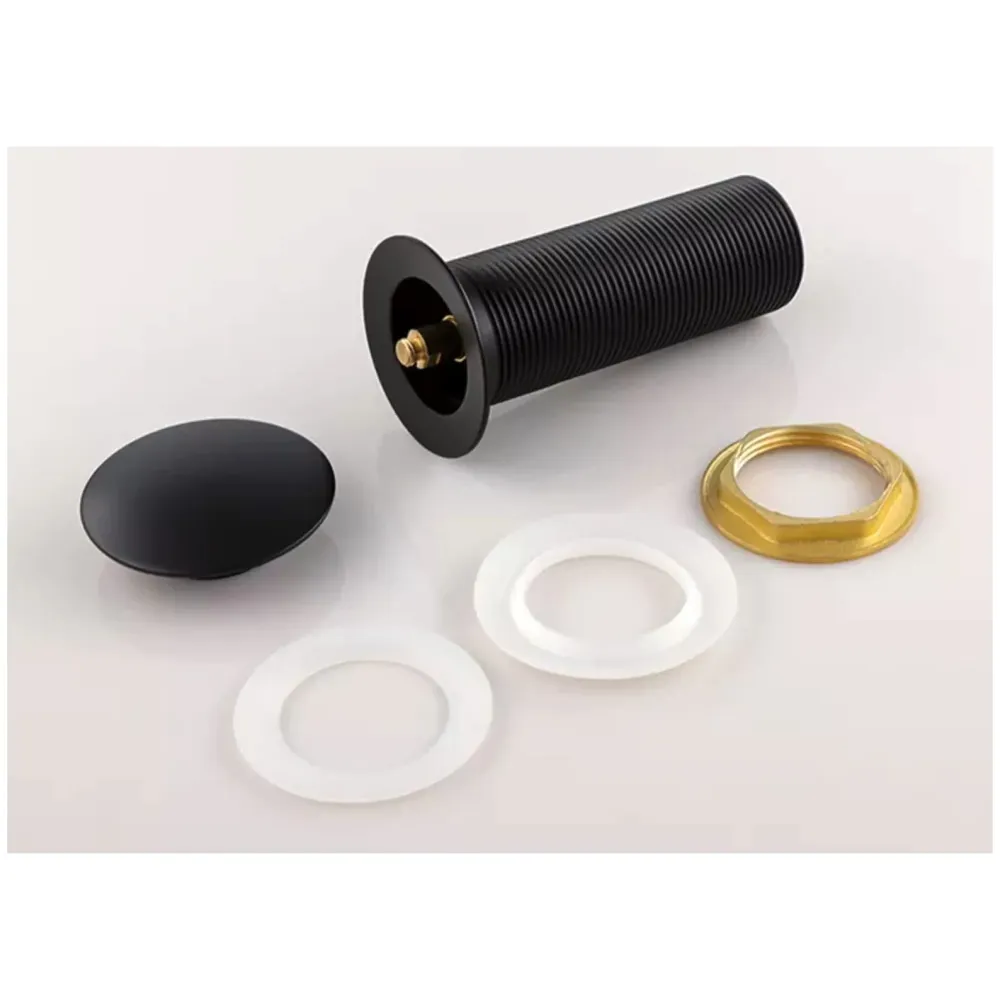 Brass Full Threaded Pop Up Waste Coupling Brass Top (Black - 6 Inches)
