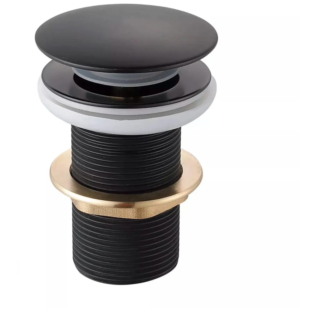 Brass Full Threaded Pop Up Waste Coupling Brass Top (Black - 6 Inches)