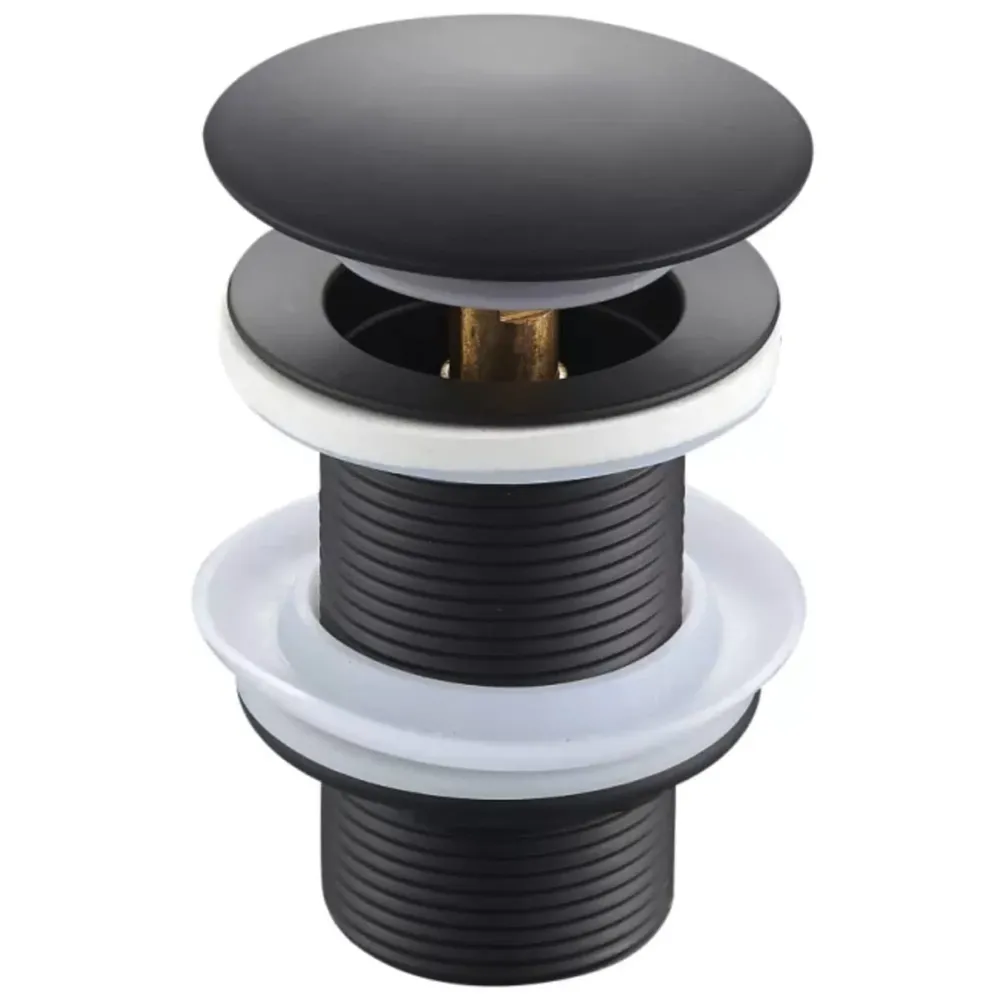 Brass Full Threaded Pop Up Waste Coupling Brass Top (Black - 6 Inches)