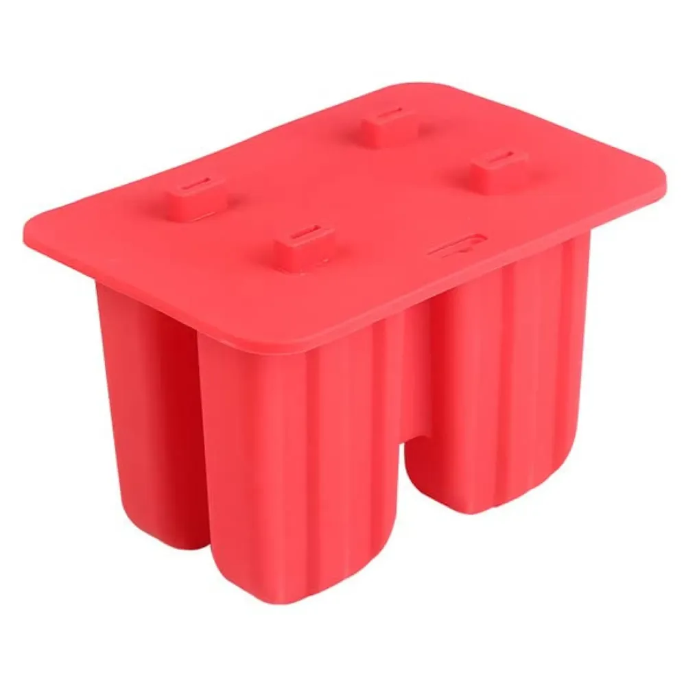 Ice Pop Moulds, 4 Cavity Food Grade Silicone Frozen Ice Popsicle Kulfi Maker with Sticks, BPA Free, Kitchen Tools, Red, Ice Cream Moulds - 5