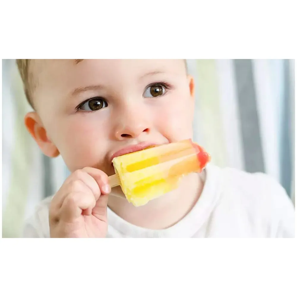 Ice Pop Moulds, 4 Cavity Food Grade Silicone Frozen Ice Popsicle Kulfi Maker with Sticks, BPA Free, Kitchen Tools, Red, Ice Cream Moulds