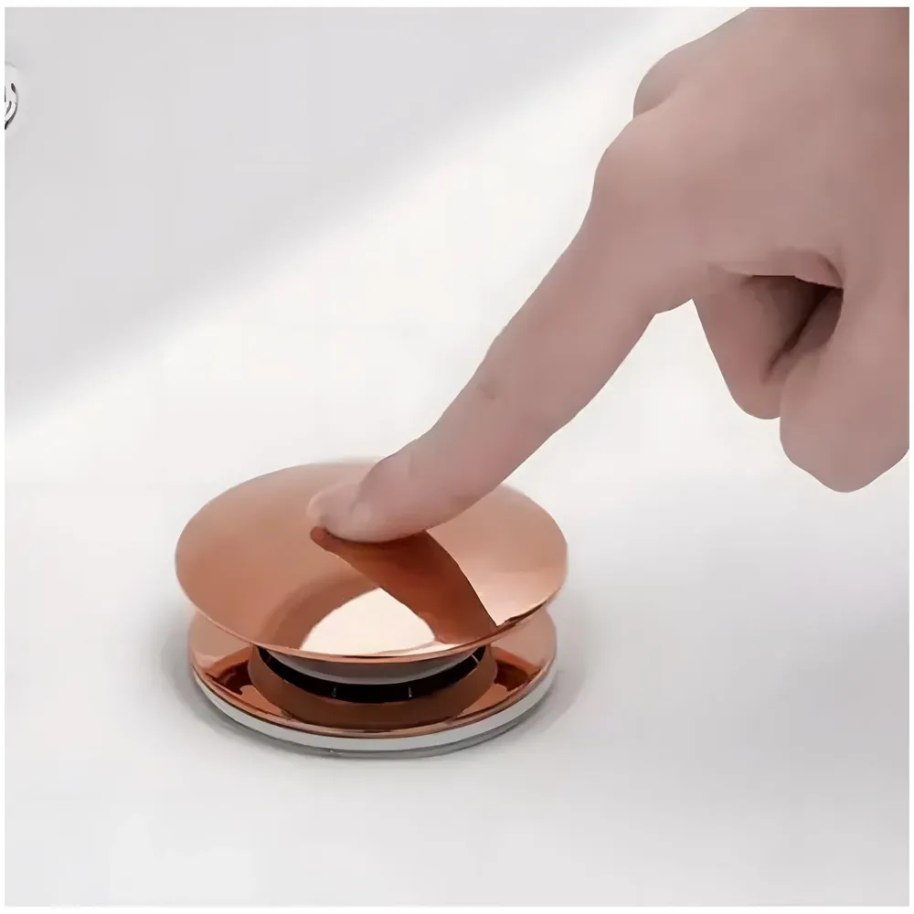 6 Inches Rose Gold Full Threaded Pop Up Waste Coupling for Basins Washroom Toilets Bathroom - 6 inch- 15 cm, Brass Top.