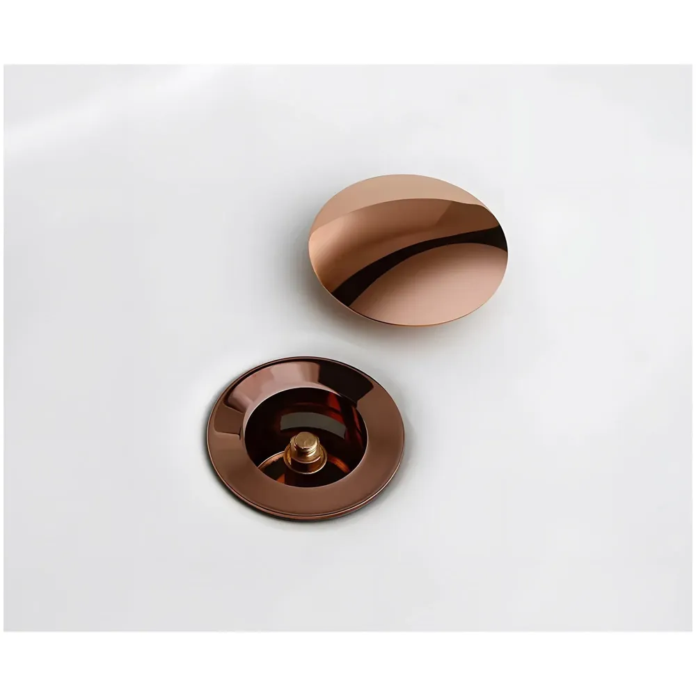 6 Inches Rose Gold Full Threaded Pop Up Waste Coupling for Basins Washroom Toilets Bathroom - 6 inch- 15 cm, Brass Top.