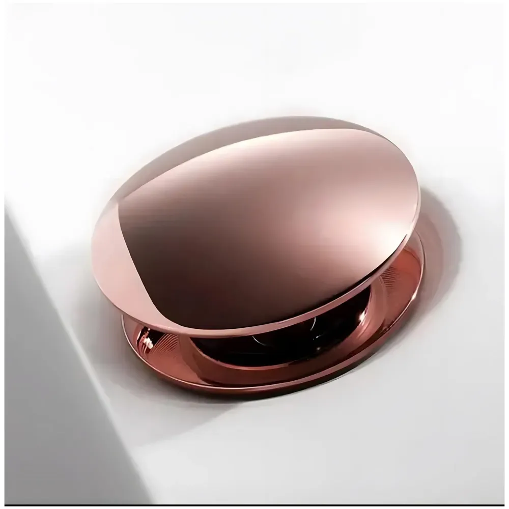 6 Inches Rose Gold Full Threaded Pop Up Waste Coupling for Basins Washroom Toilets Bathroom - 6 inch- 15 cm, Brass Top.