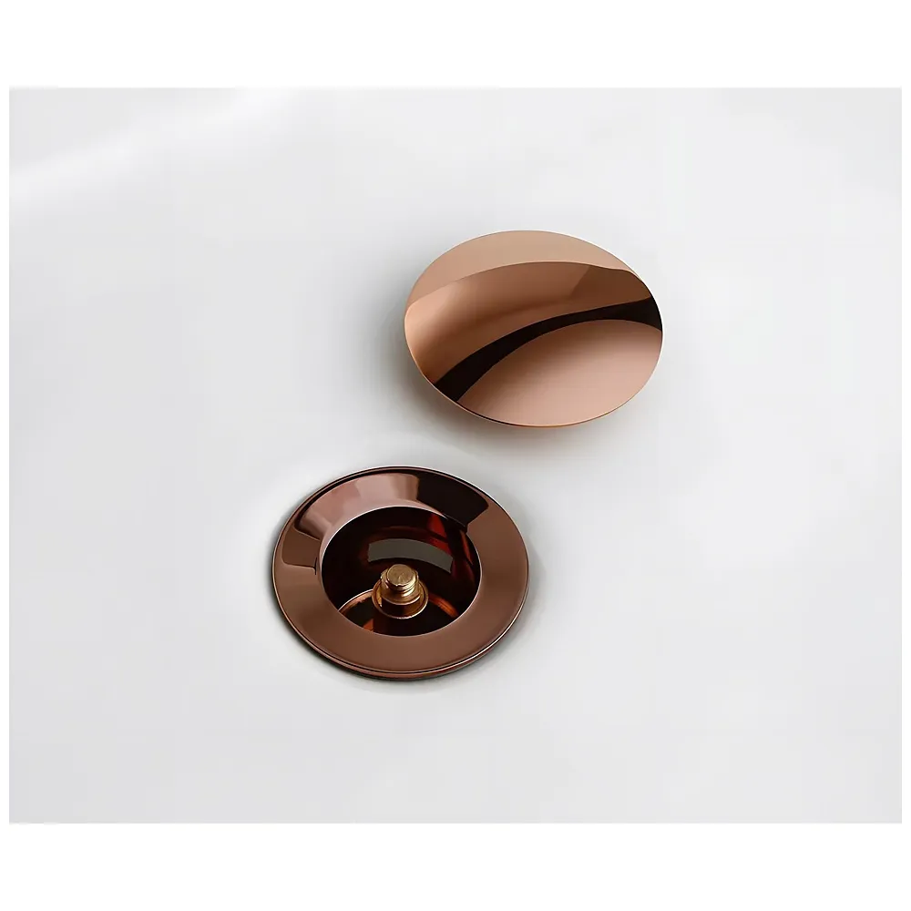 6 Inches Rose Gold Full Threaded Pop Up Waste Coupling for Basins Washroom Toilets Bathroom - 6 inch- 15 cm, Brass Top.