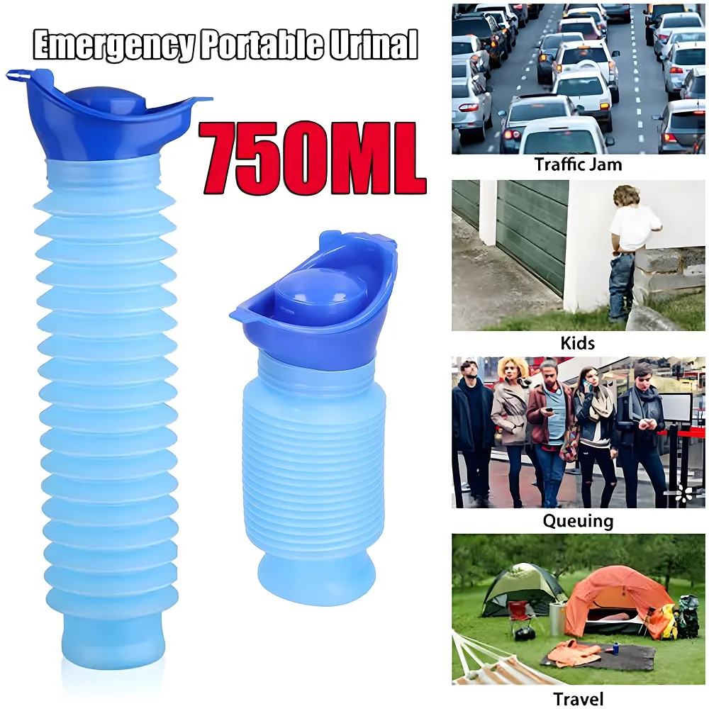 750ML Portable Urine Bottle Male and Female Compatible Travel Camping Mini Toilet Sealed Childrenfor Hiking for Driving Outdoor, Senior Old People Friendly - Premium